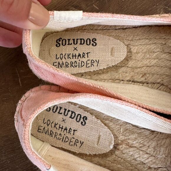 Anthropologie Soludos X Lockhart Embroidered aloha sun espadrille platform 8.5 - Picture 7 of 9